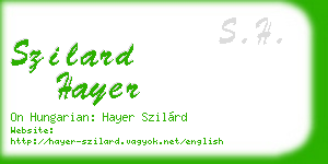 szilard hayer business card